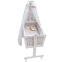 VitaliSpa Babybett Weiß/Beige mit Schaukelmechanismus und Rollen Bild 3
