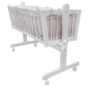 VitaliSpa Babybett Weiß/Beige mit Schaukelmechanismus und Rollen Bild 4
