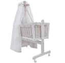 VitaliSpa Babybett Weiß/Beige mit Schaukelmechanismus und Rollen Bild 5