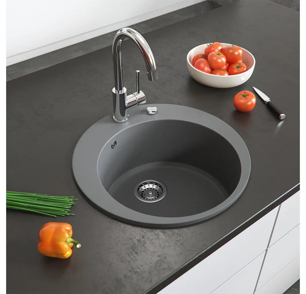 Bergström Granit Spüle Grau Einbauspüle mit Siphon - Bild 3