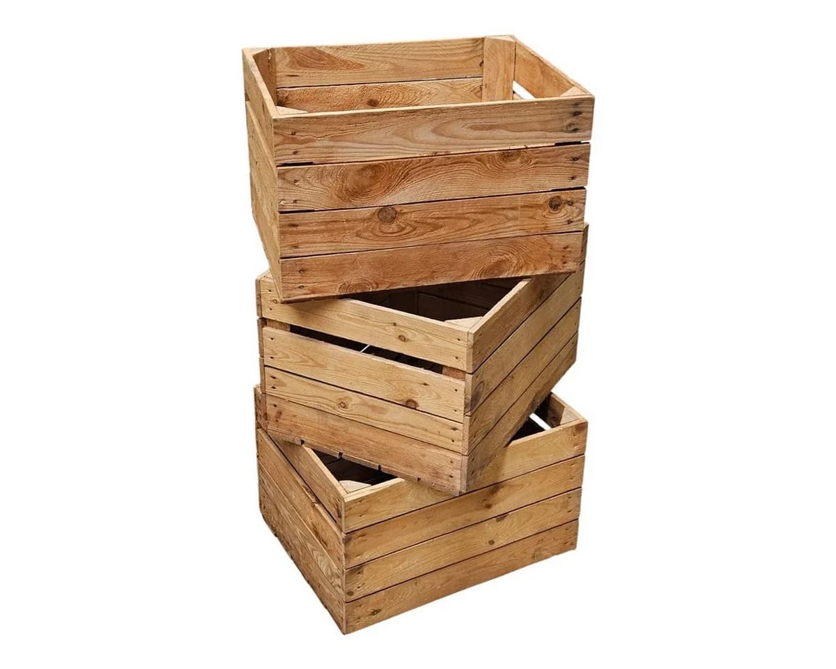Teramico Holzkisten-Set Vintage 3er Set Braun