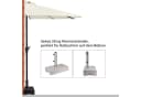 Sekey Balkonschirm 270 cm Halbrund mit Kurbel UV50+ Creme/Schwarz Bild 4
