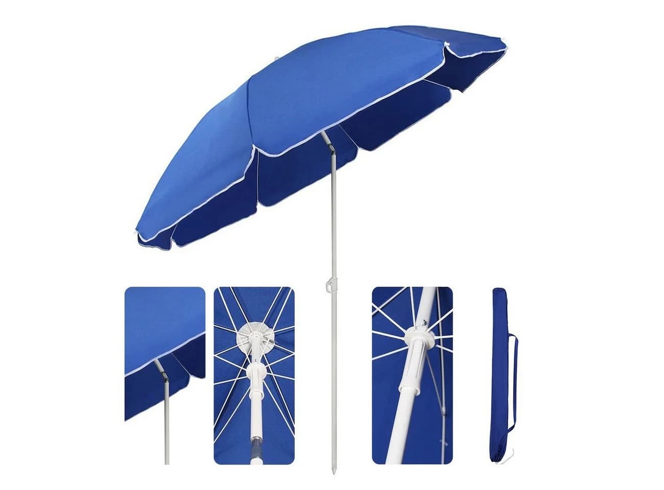 Sekey Sonnenschirm Ø 160 cm Blau Verstellbar