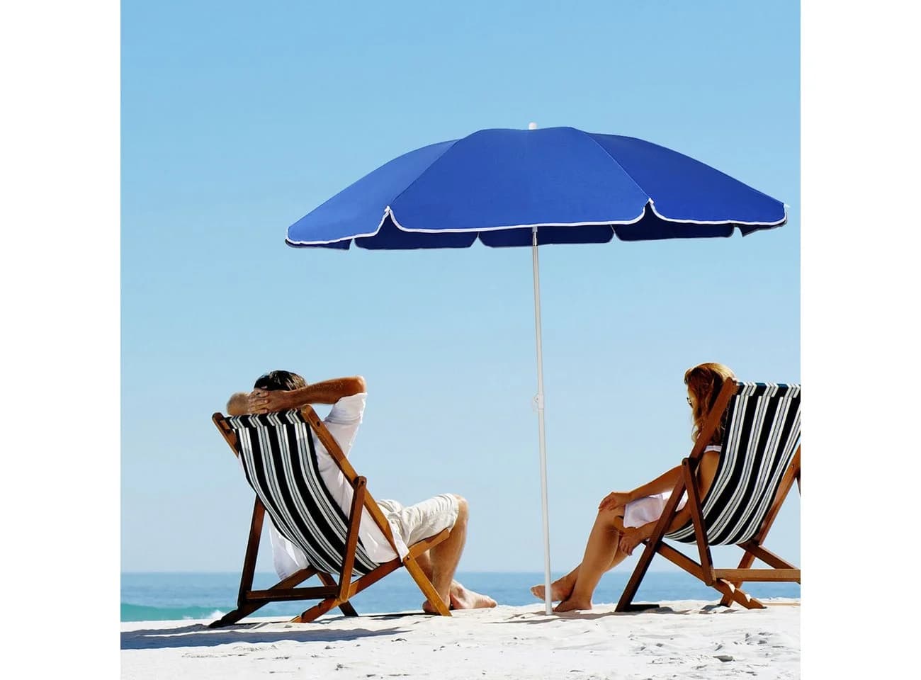 Sekey Sonnenschirm Ø 160 cm Blau Verstellbar - Bild 4