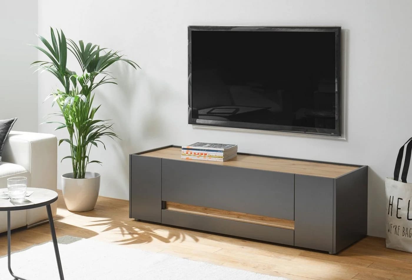 Furn.Design Lowboard Center TV Unterschrank 140 cm Grau Eiche - Bild 4