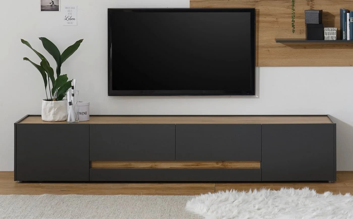 Furn.Design Lowboard Center TV Unterschrank Grau Eiche