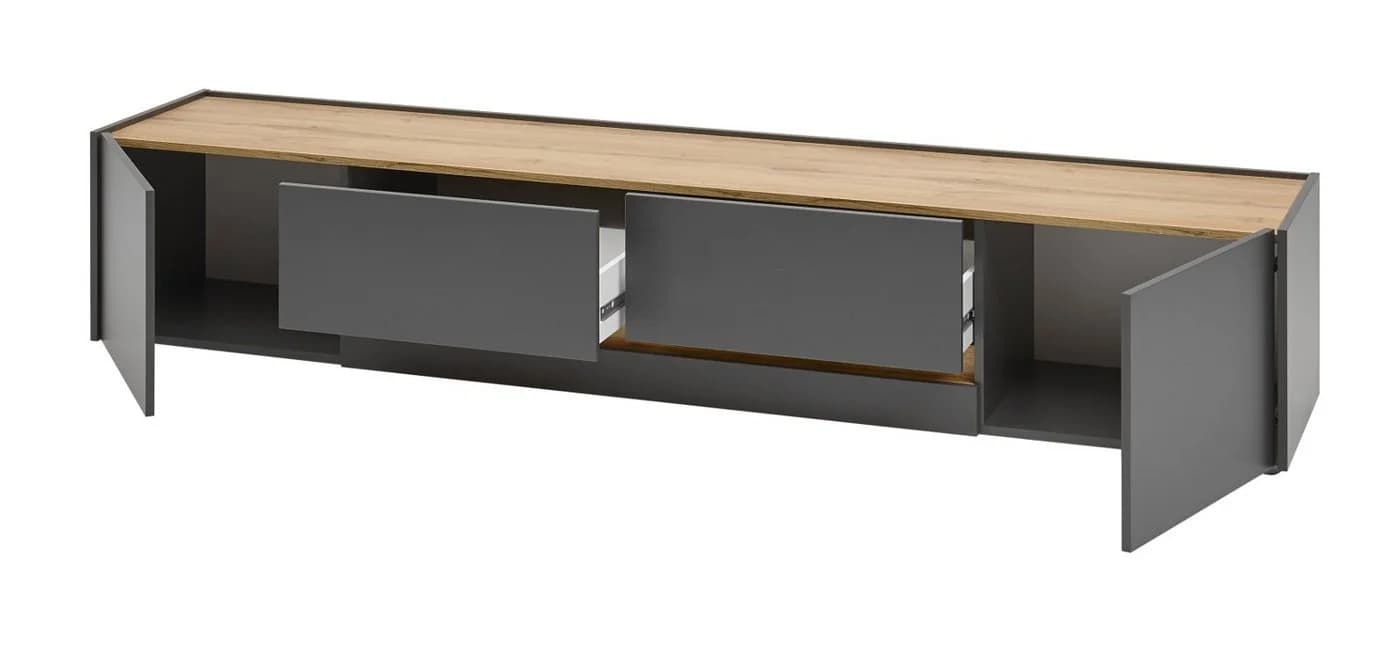 Furn.Design Lowboard Center TV Unterschrank Grau Eiche - Bild 5
