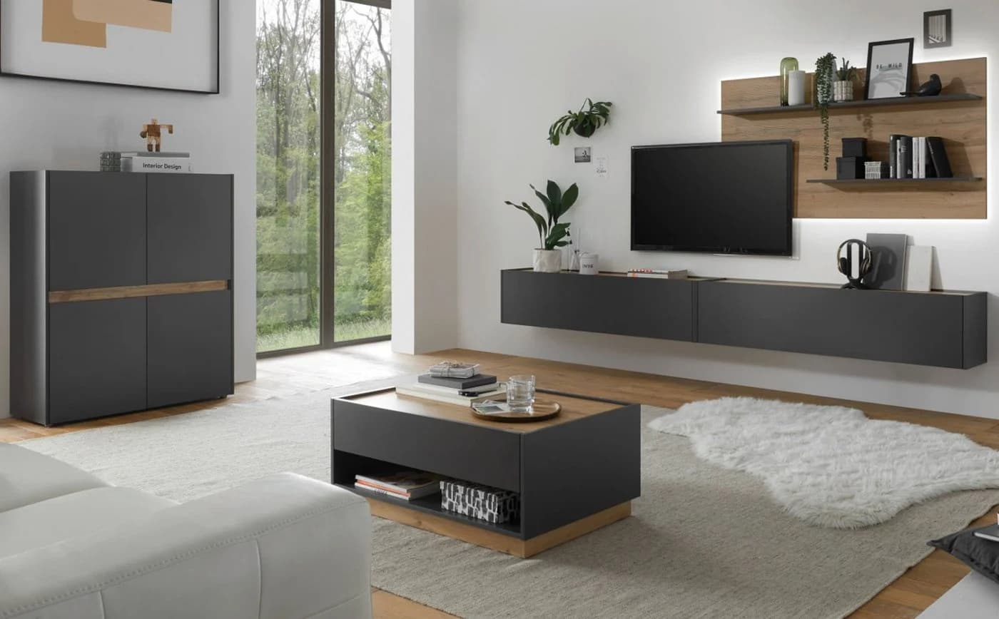 Furn.Design Couchtisch Center Grau Eiche Modern mit Stauraum - Bild 5