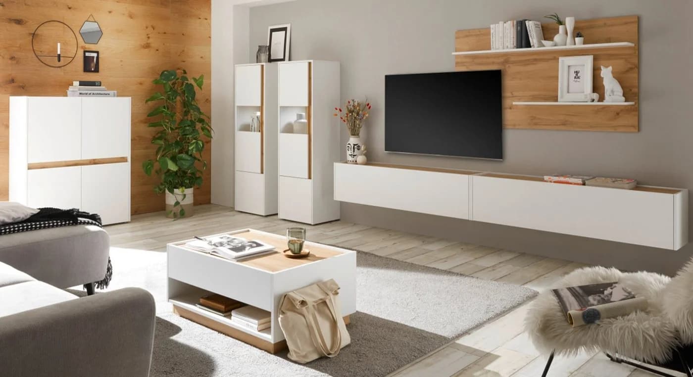 Furn.Design Couchtisch Center Weiß Wotan Eiche 90 x 60 cm - Bild 5