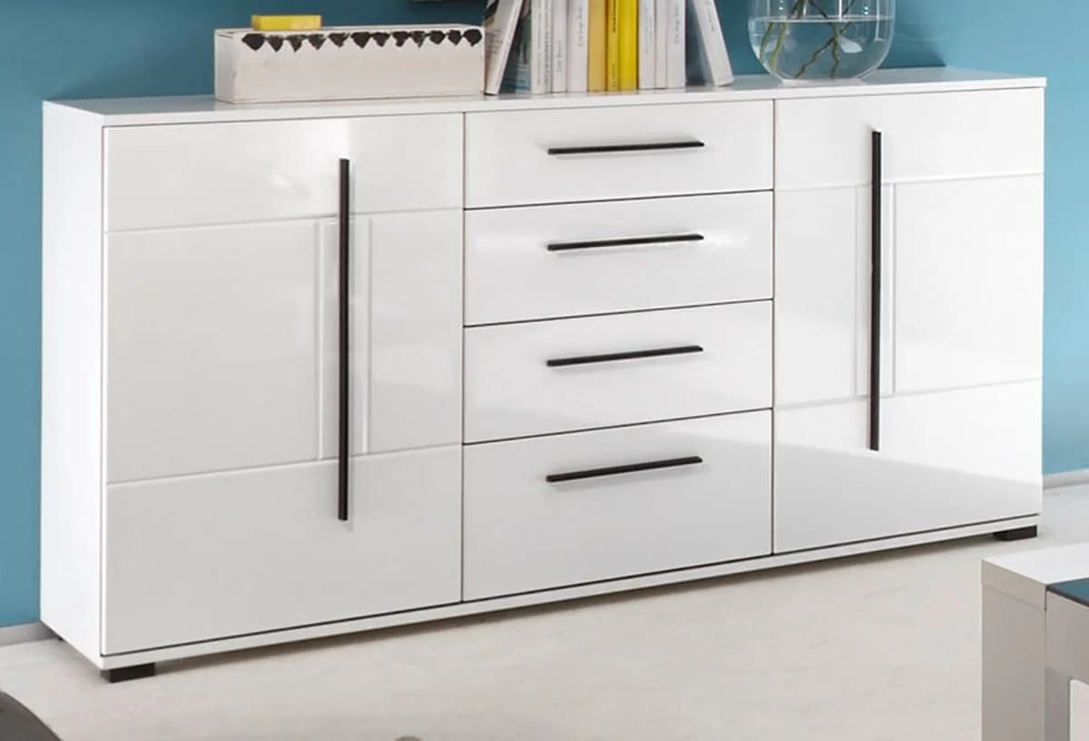 Furn.Design Sideboard Design-D Kommode Weiß Hochglanz 150x86 cm Soft-Close - Bild 4