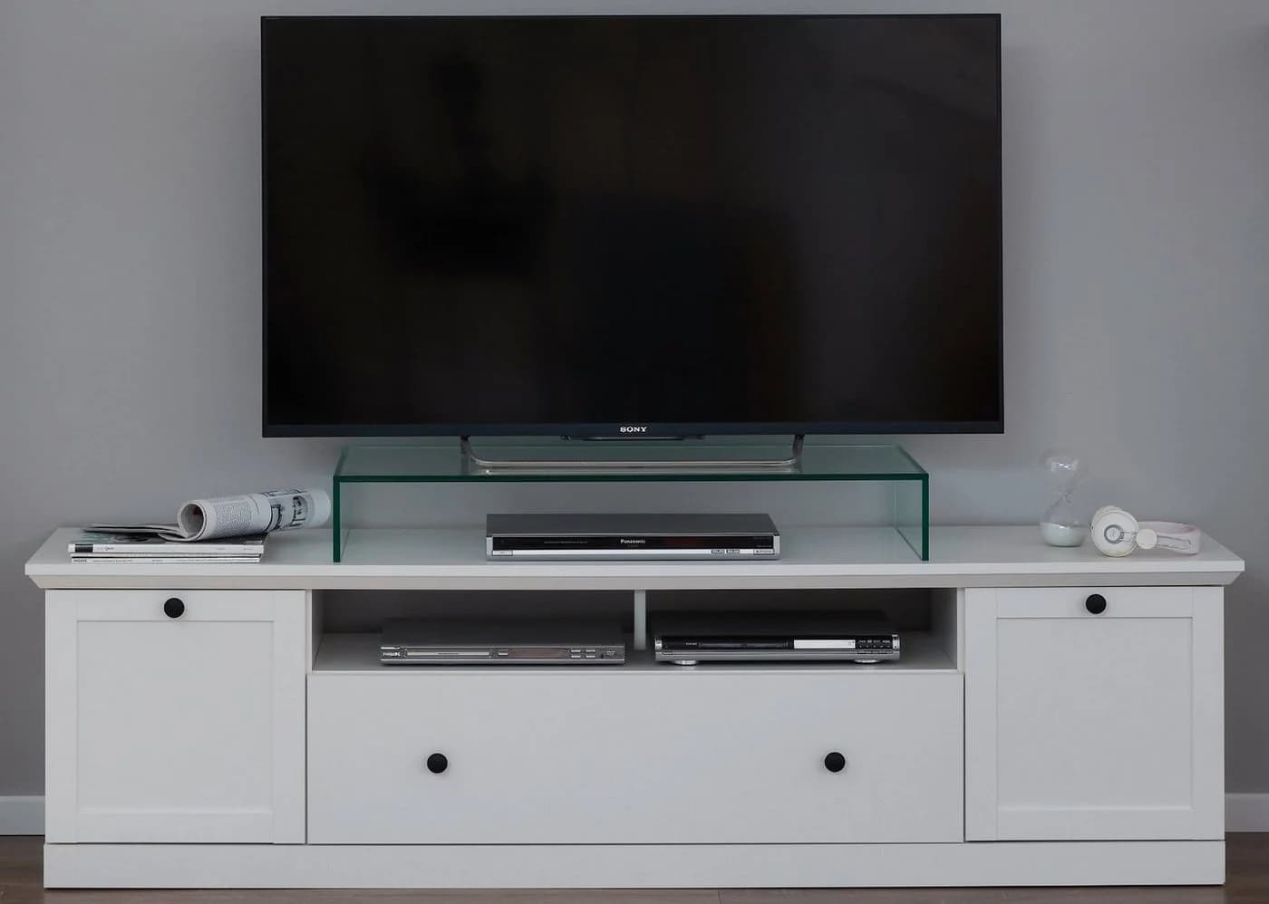 trendteam Lowboard Baxter TV Unterschrank Landhaus weiß