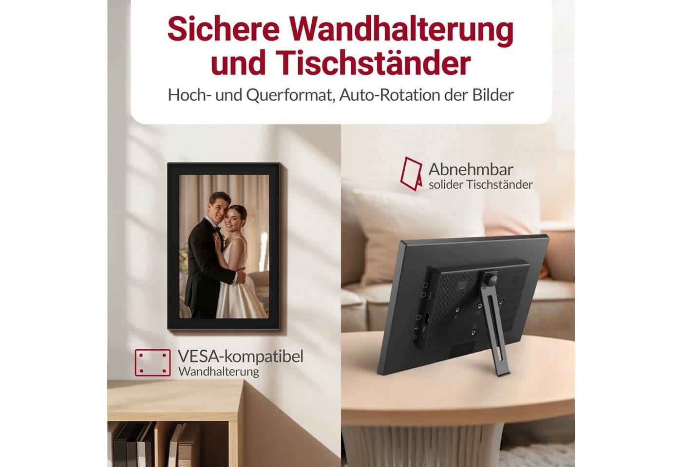 Xoro CPF 10CF Digitaler Bilderrahmen 10,1 Zoll Touch-Display - Bild 5