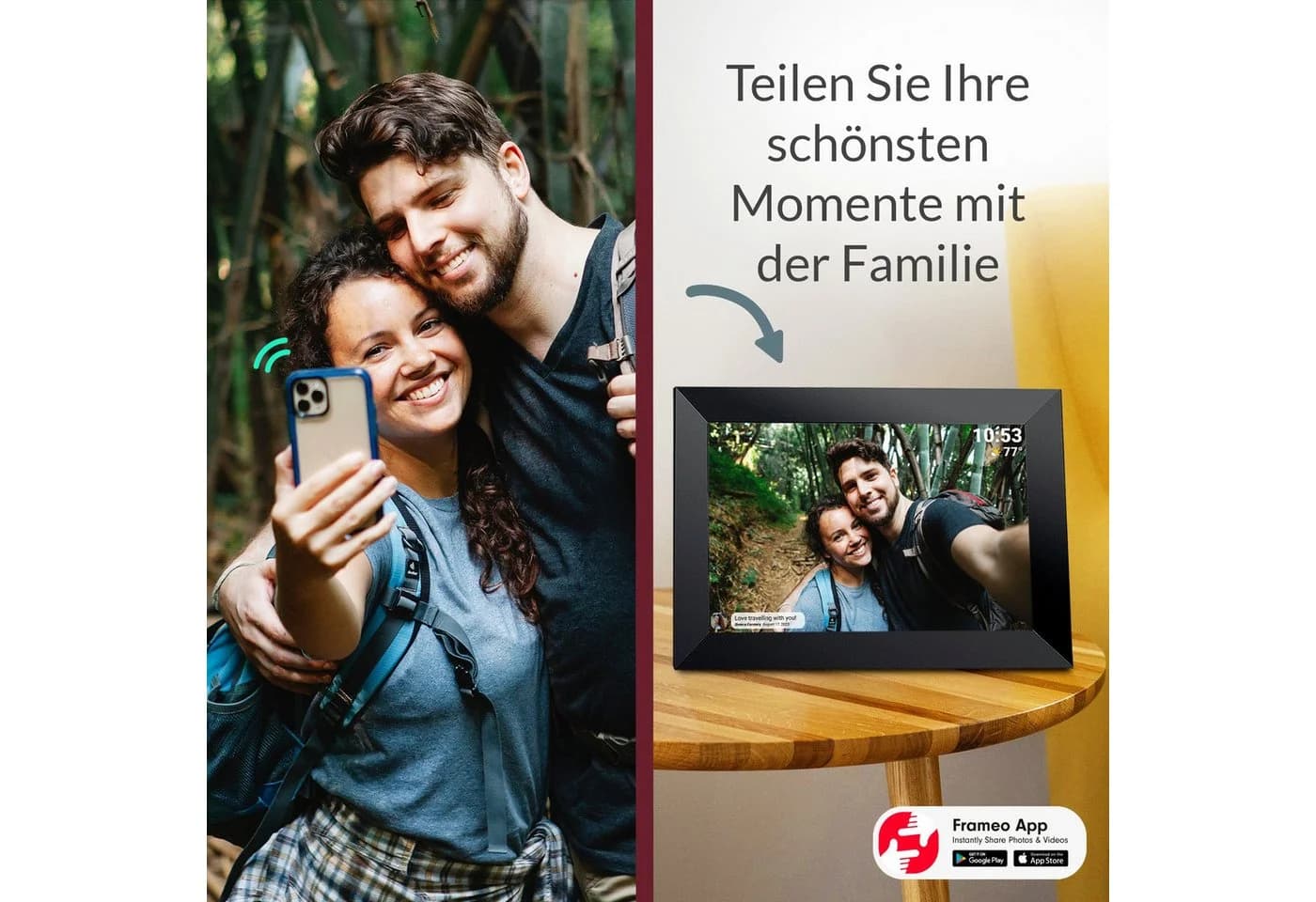 Xoro Digitaler Bilderrahmen 10,1 Zoll WLAN IPS Touch Display Schwarz/Weiß - Bild 3