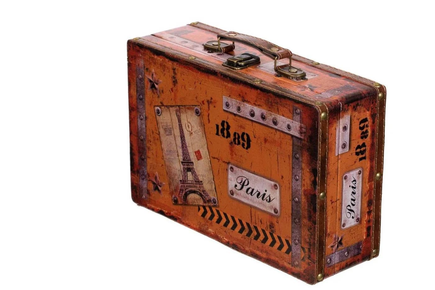 BIRENDY Holztruhe Vintage Deko Kiste mit Kunstleder