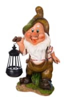 BIRENDY Gartenzwerg Gartenwichtel mit LED Solarlampe Dekofigur Bild 2