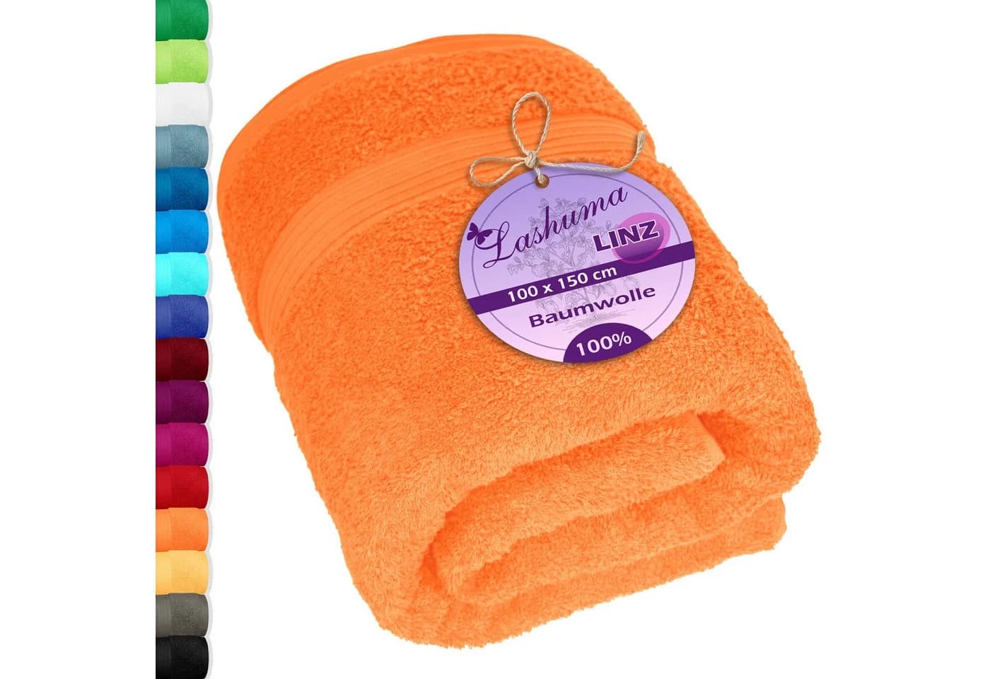 Lashuma Badetuch Linz Frottee Orange 100x150 cm - Bild 2