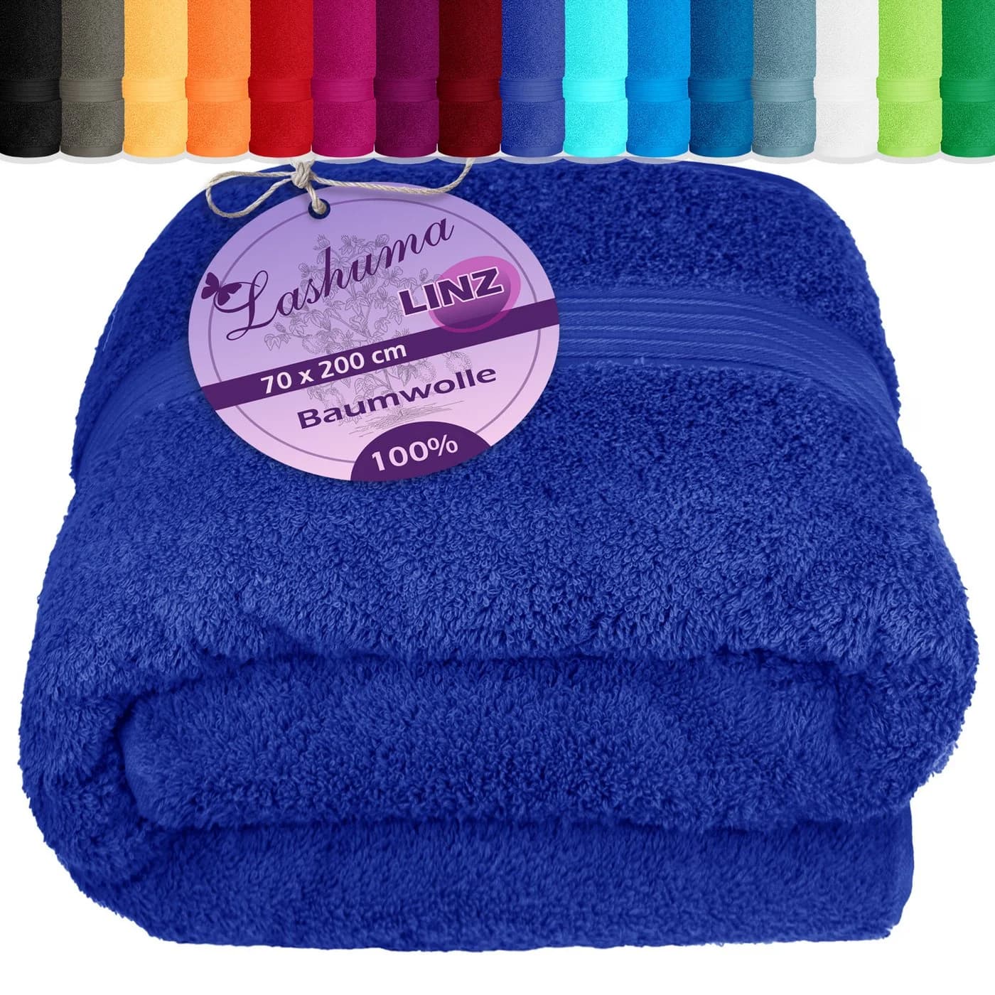 Lashuma Saunatuch XXL Frottee 100x200 cm Blau - Bild 2