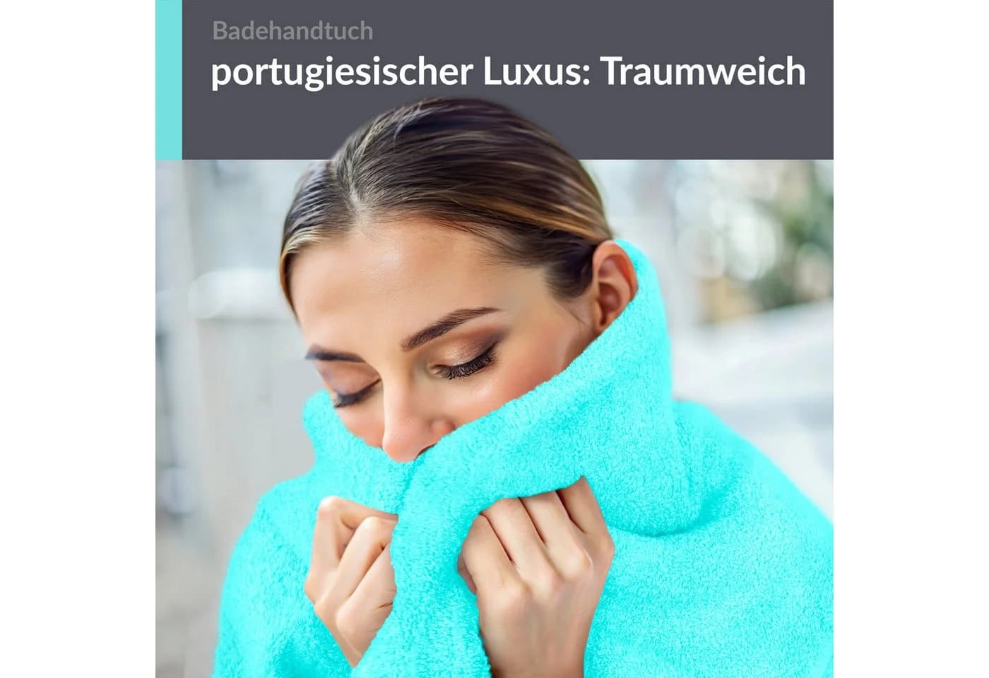 Lashuma Badetuch Linz Frottee 100x150 cm Türkis