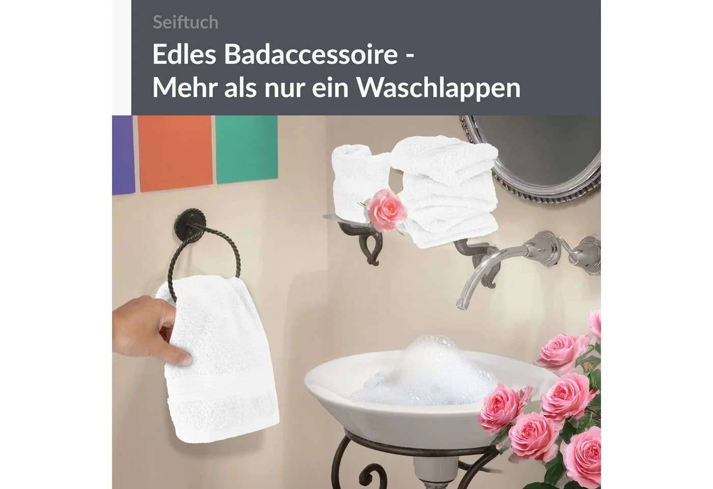 Lashuma Waschlappen - Seiftücher Linz, 6er Spar-Set, 30x30 cm, 100% Baumwolle - Bild 3