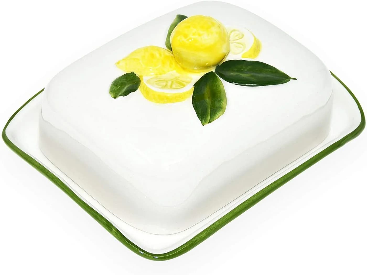 Lashuma Butterdose Zitrone Keramik Relief Dekor - Bild 2