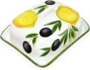 Lashuma Butterdose Zitrone Olive Keramik Handbemalt Bild 2