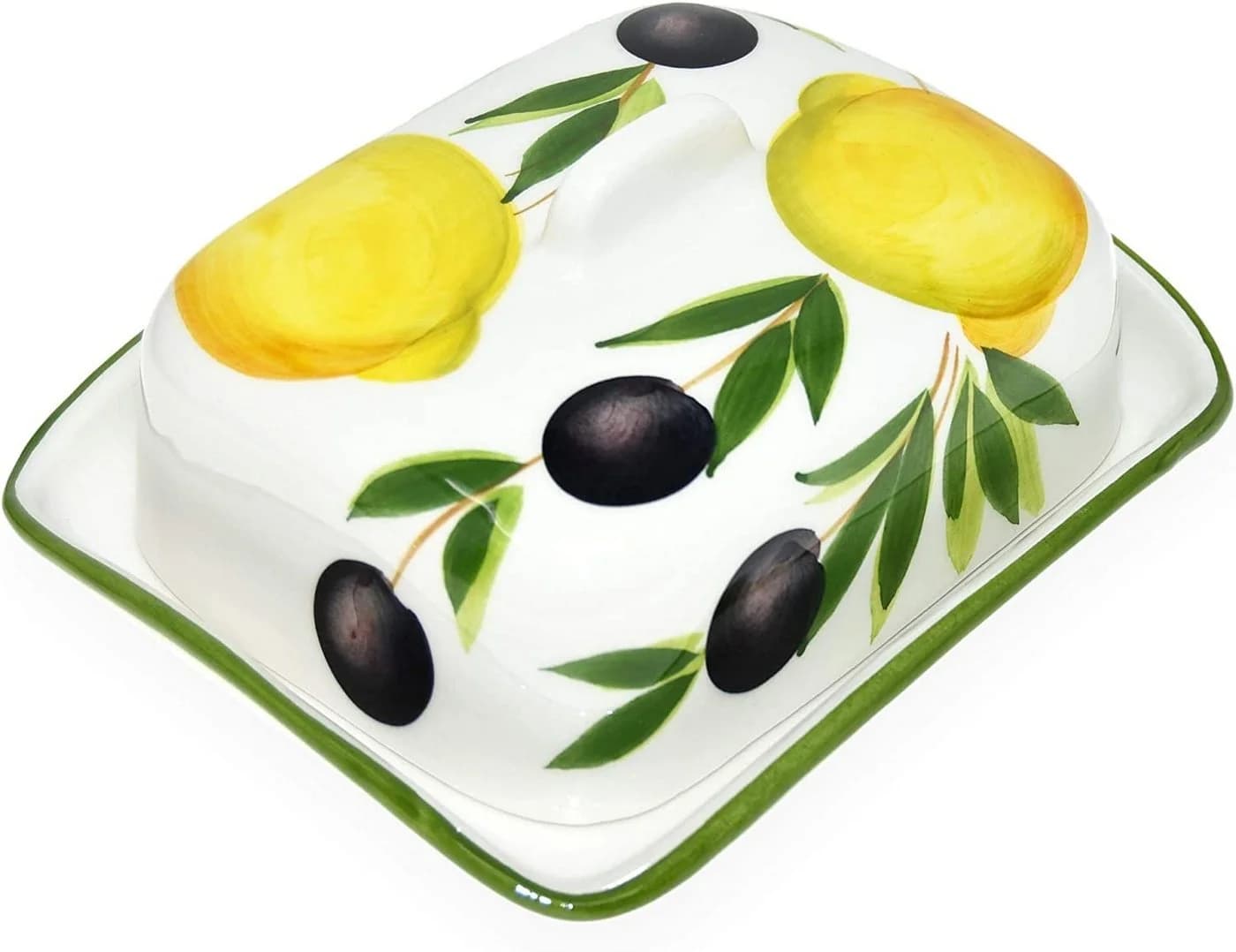 Lashuma Butterdose Zitrone Olive Keramik Handbemalt - Bild 2