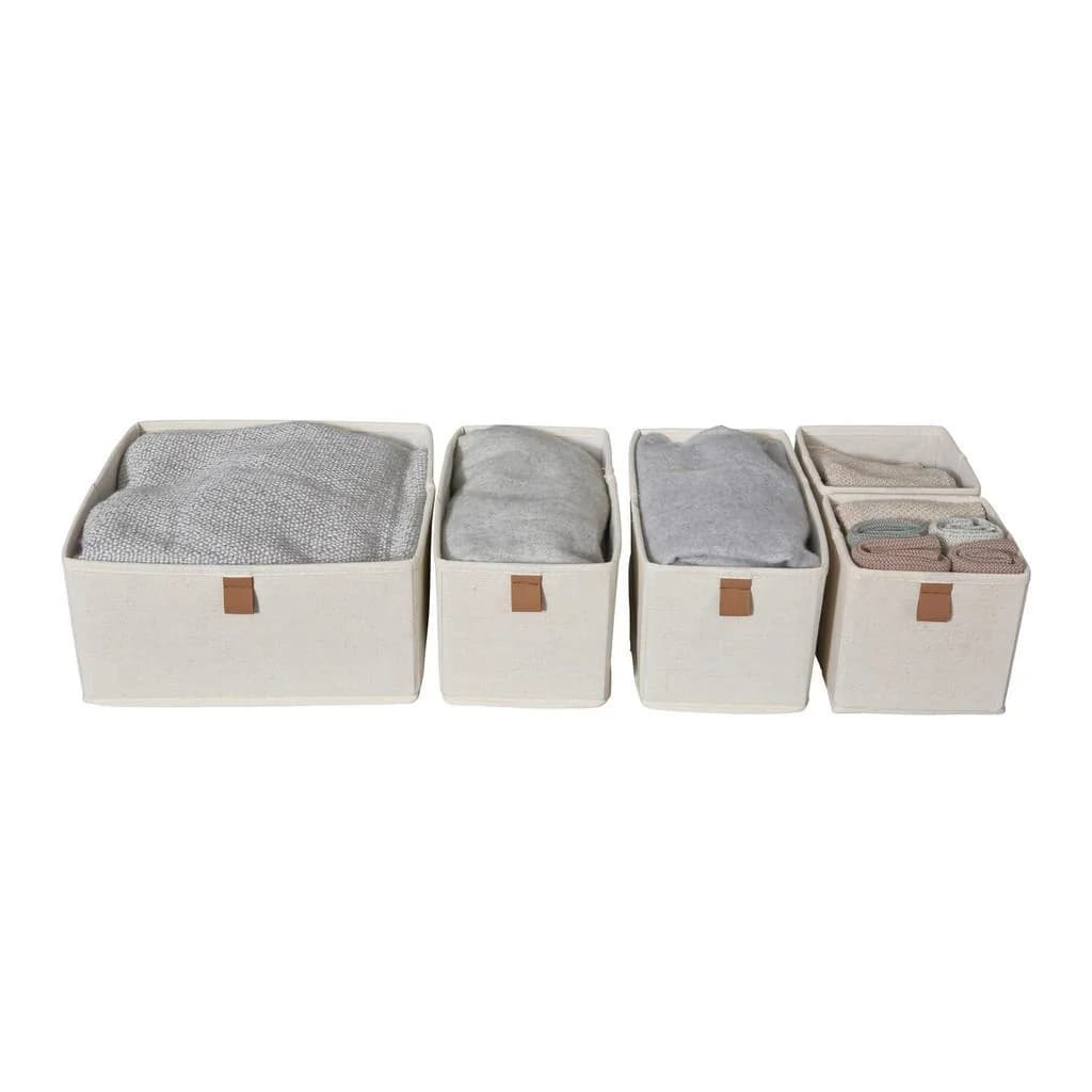 Love !T Store Aufbewahrungsboxen-Set Premium Beige Textil & Karton