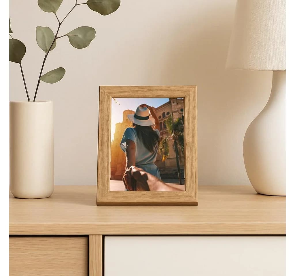 CABBEL Bilderrahmen 10x15 cm MDF Holzrahmen Braun Modern
