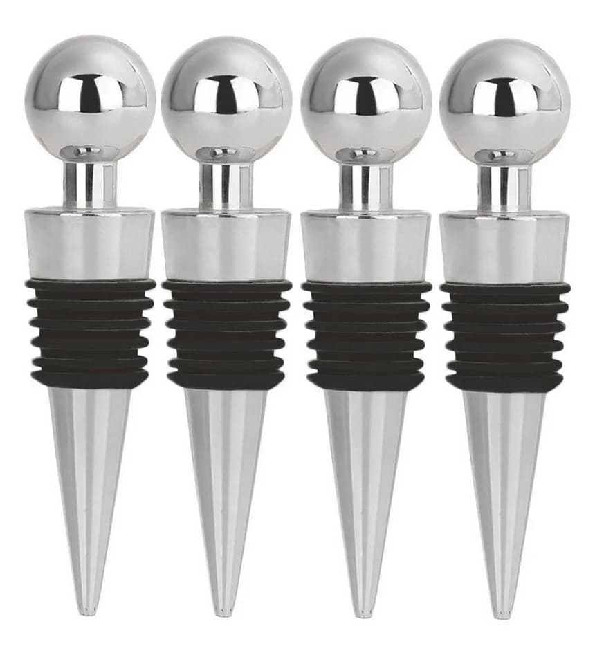 BAYLI Flaschenverschluss 5er Set Silber Edelstahl Wein Sekt - Bild 2