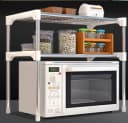 BAYLI Mikrowellenregal Grau Metall 2 Ebenen Tischorganizer Bild 4