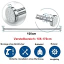 BAYLI Duschvorhangstange Edelstahl Verstellbar Ohne Bohren Bild 1