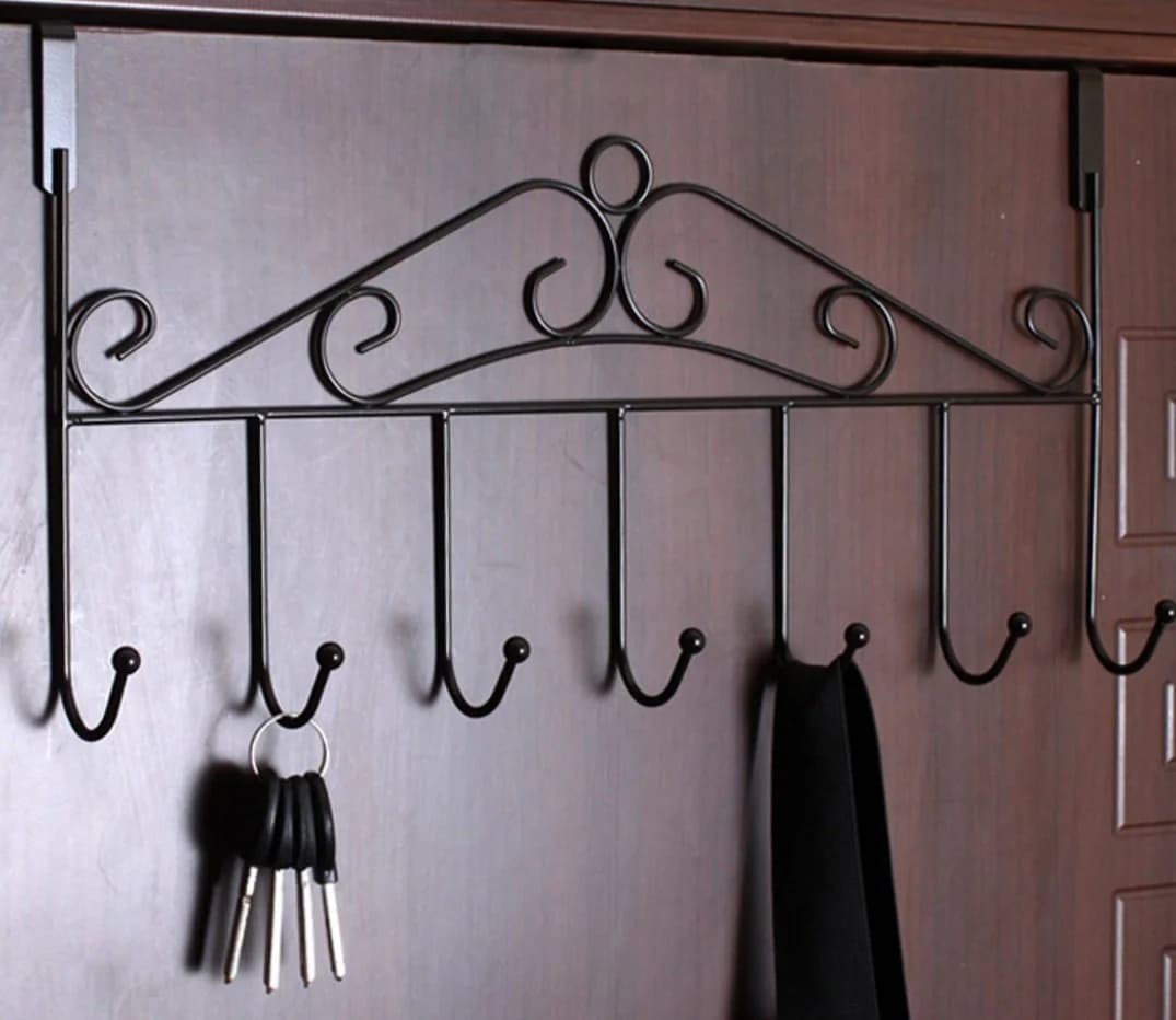 BAYLI Türgarderobe mit 7 Haken Schwarz Metall - Bild 3