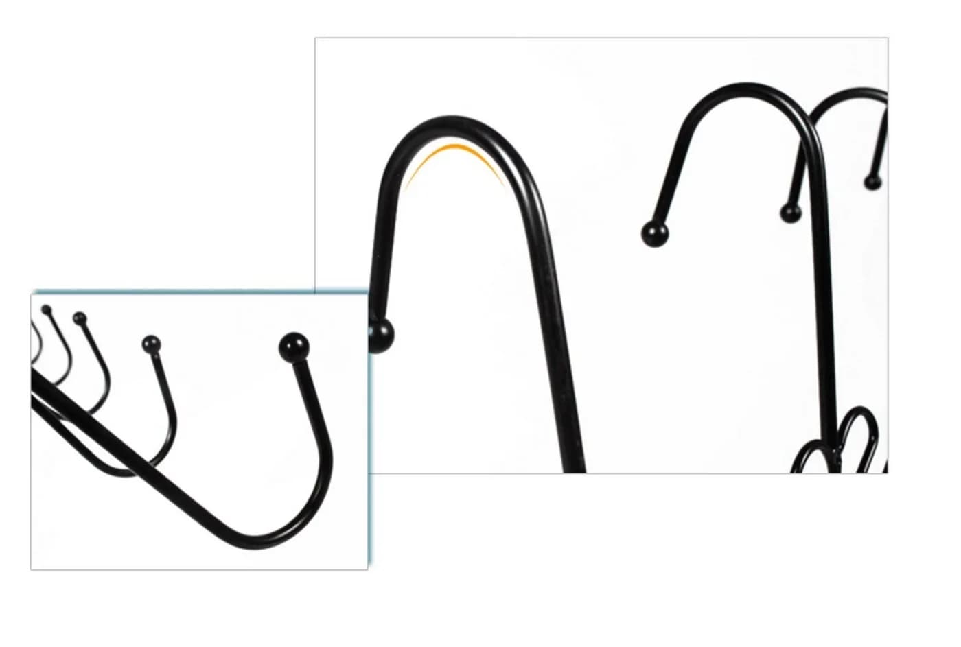 BAYLI Türgarderobe mit 7 Haken Schwarz Metall - Bild 4