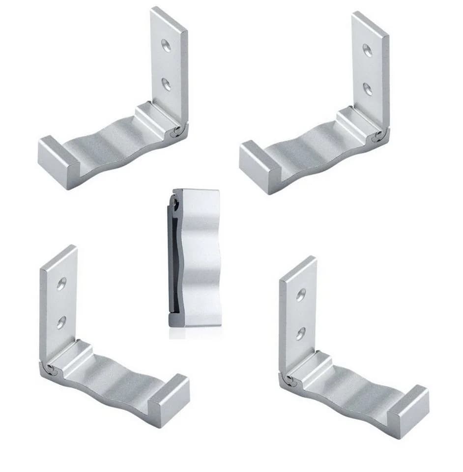 BAYLI 5er Set Faltbare Wandhaken Aluminium Silber Klapphaken - Bild 2