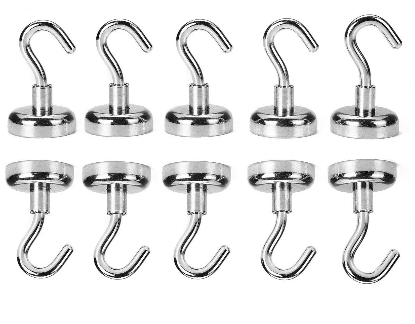 Bayli Magnet Haken 10er Set Silber Neodym M4