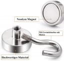 Bayli Magnet Haken 10er Set Silber Neodym M4 Bild 3