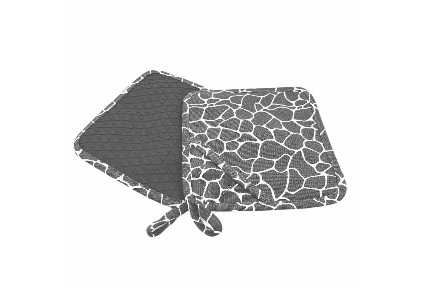 Camolo Topflappen 2er Set Ofenhandschuhe Silikon & Baumwolle hitzebeständig 18 x 18 cm - Bild 2