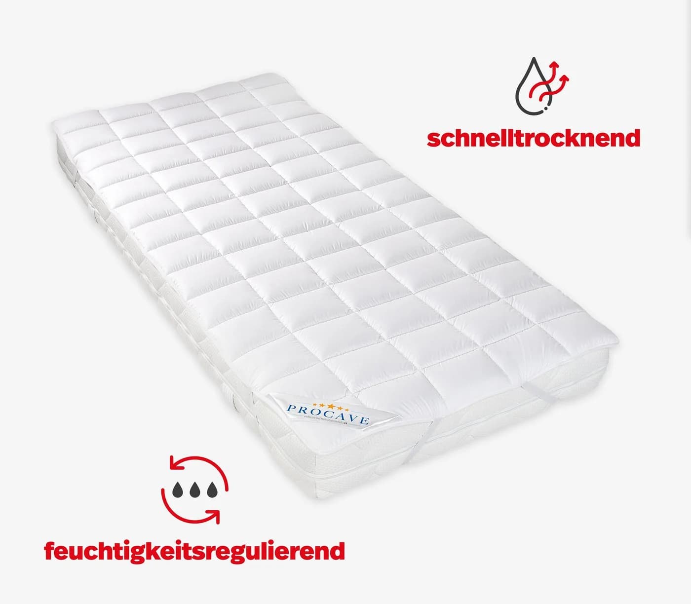 PROCAVE Matratzenschoner atmungsaktive Matratzenauflage 4 Eckgummis Microfaser Soft Topper - Bild 3