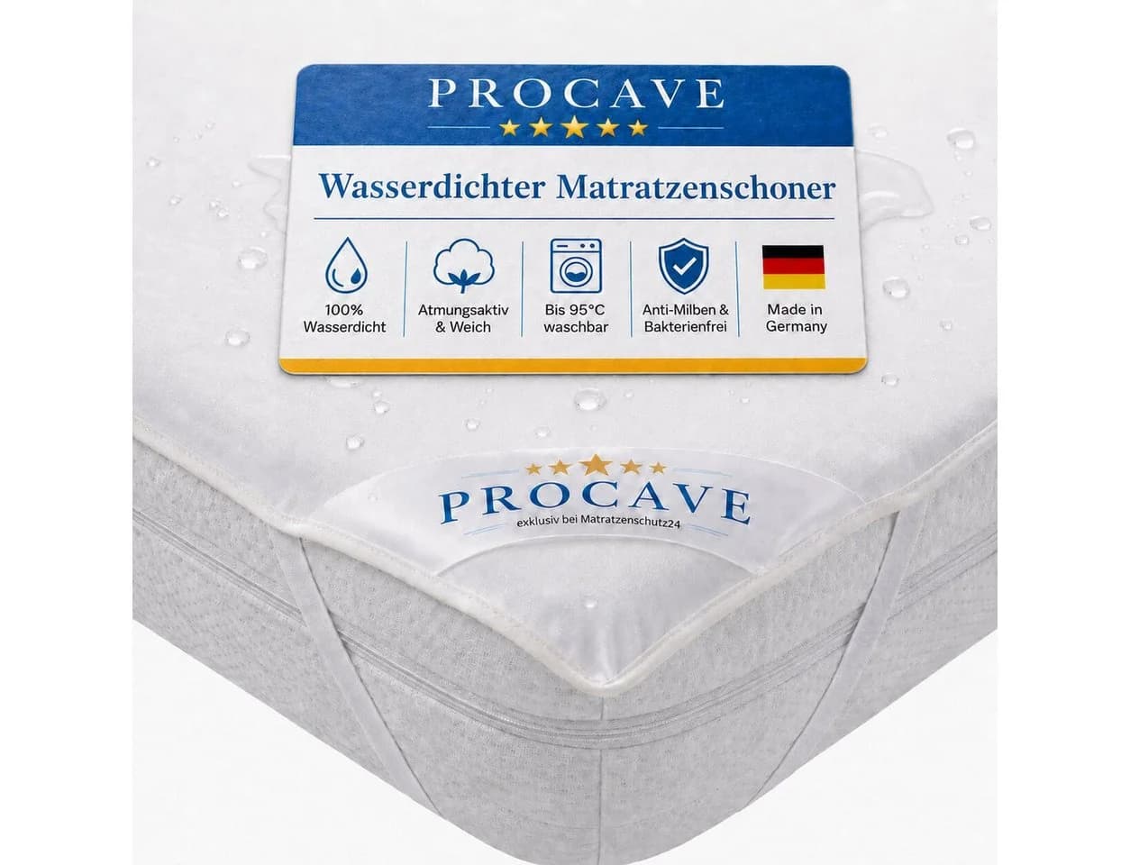 PROCAVE Matratzenauflage wasserdicht atmungsaktiver Matratzentopper 50x100 cm - Bild 2