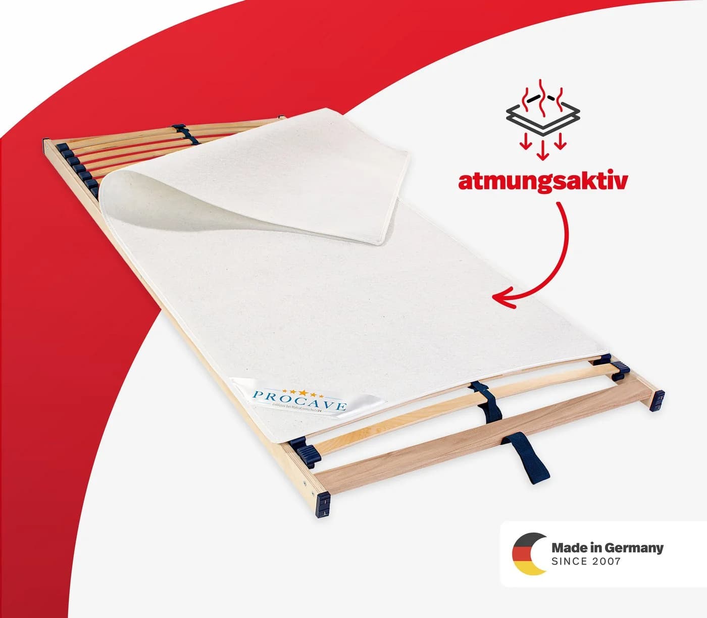 PROCAVE Filzschoner Matratzenschutz atmungsaktiv Made in Germany - Bild 2