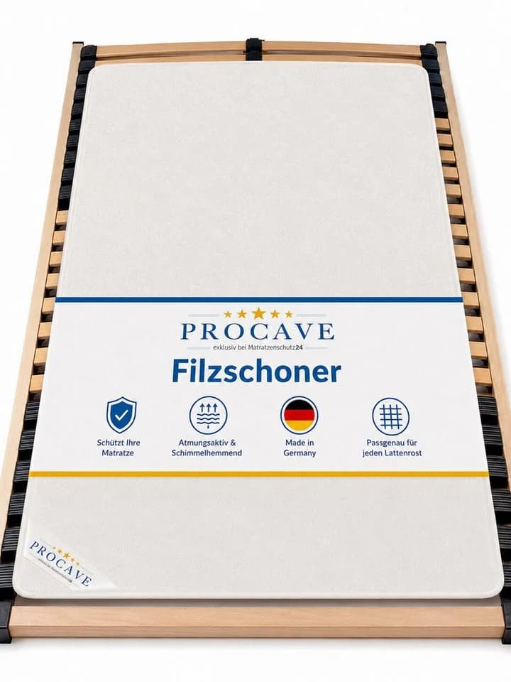 PROCAVE Matratzenschoner Filzschoner Lattenrost Matratzenschutz atmungsaktiv 90x200 cm - Bild 2