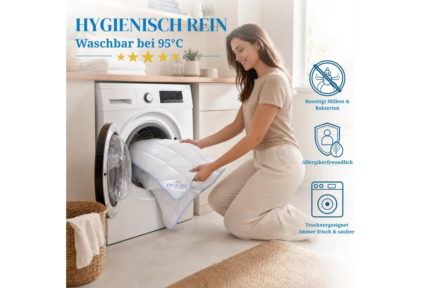 PROCAVE Sommerbettdecke TopCool Kinderbettdecke federleicht blau - Bild 4
