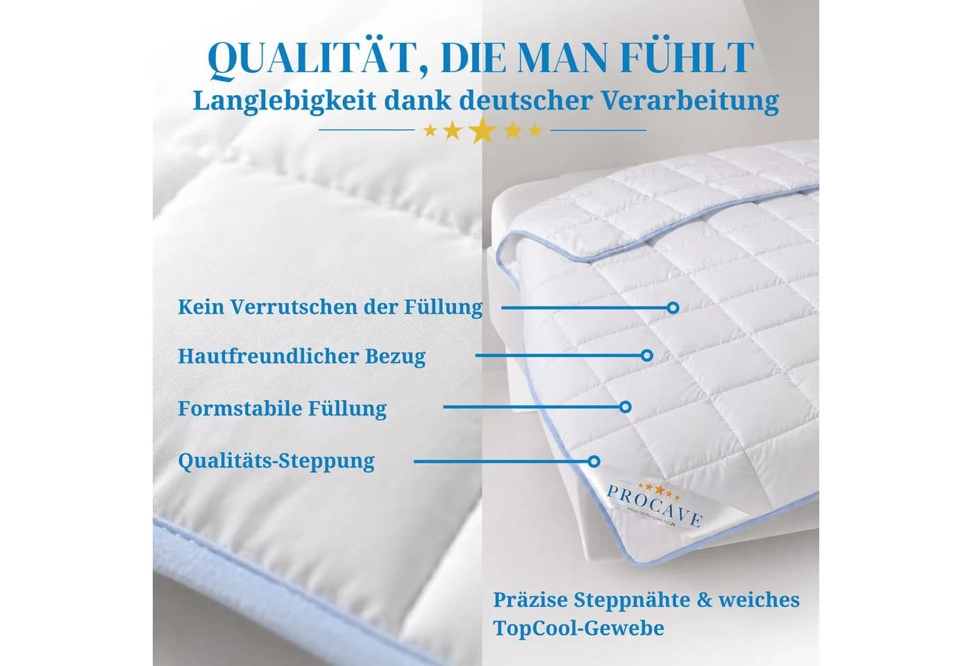 PROCAVE Sommerbettdecke TopCool Kinderbettdecke federleicht blau - Bild 5