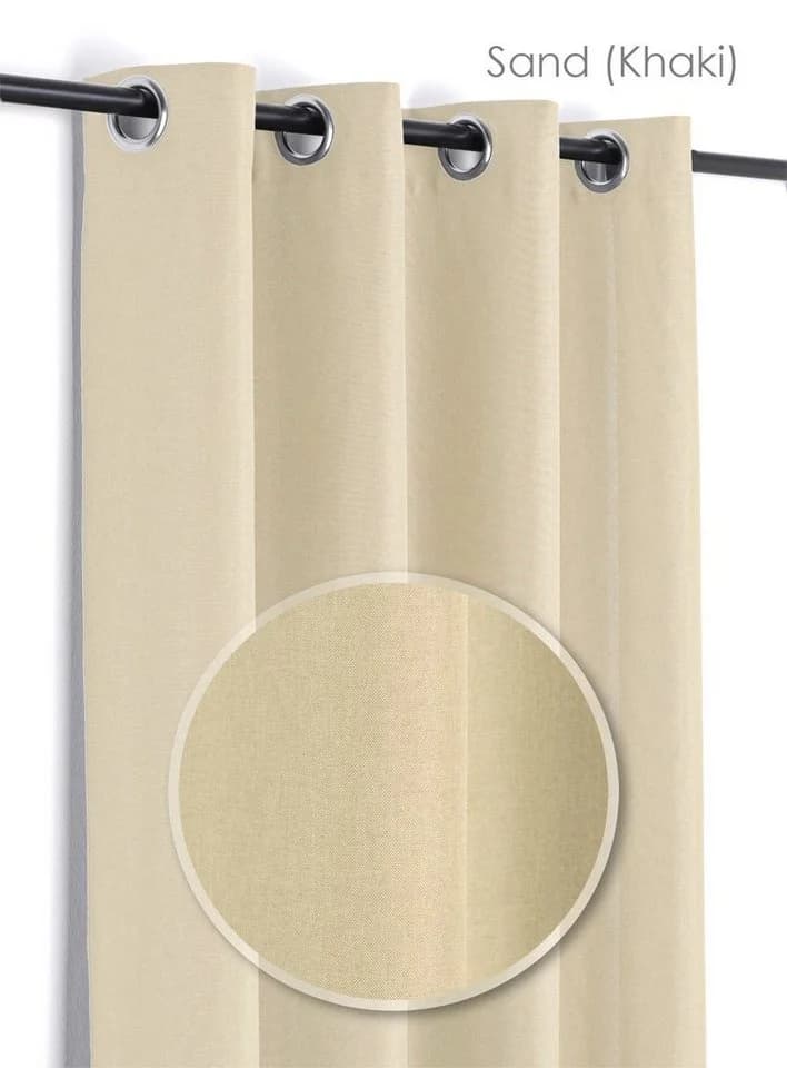 Beautex Ösenvorhang Leinen Optik blickdicht Sand 140x245 cm - Bild 2
