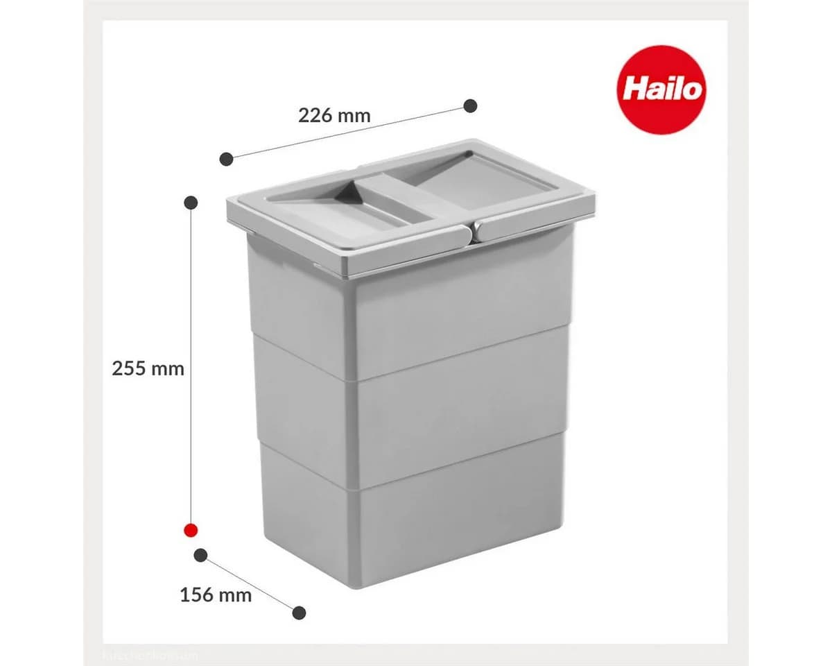 Hailo Einbaumülleimer 7 L mit Deckel Cargo Soft Separato K - Bild 3