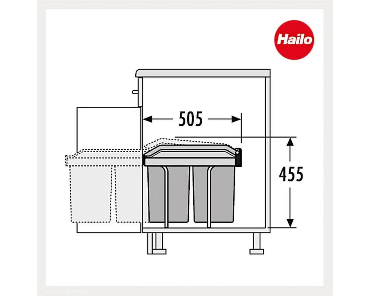 Hailo Einbaumülleimer Swing A Terzett Grau 30 Liter - Bild 3