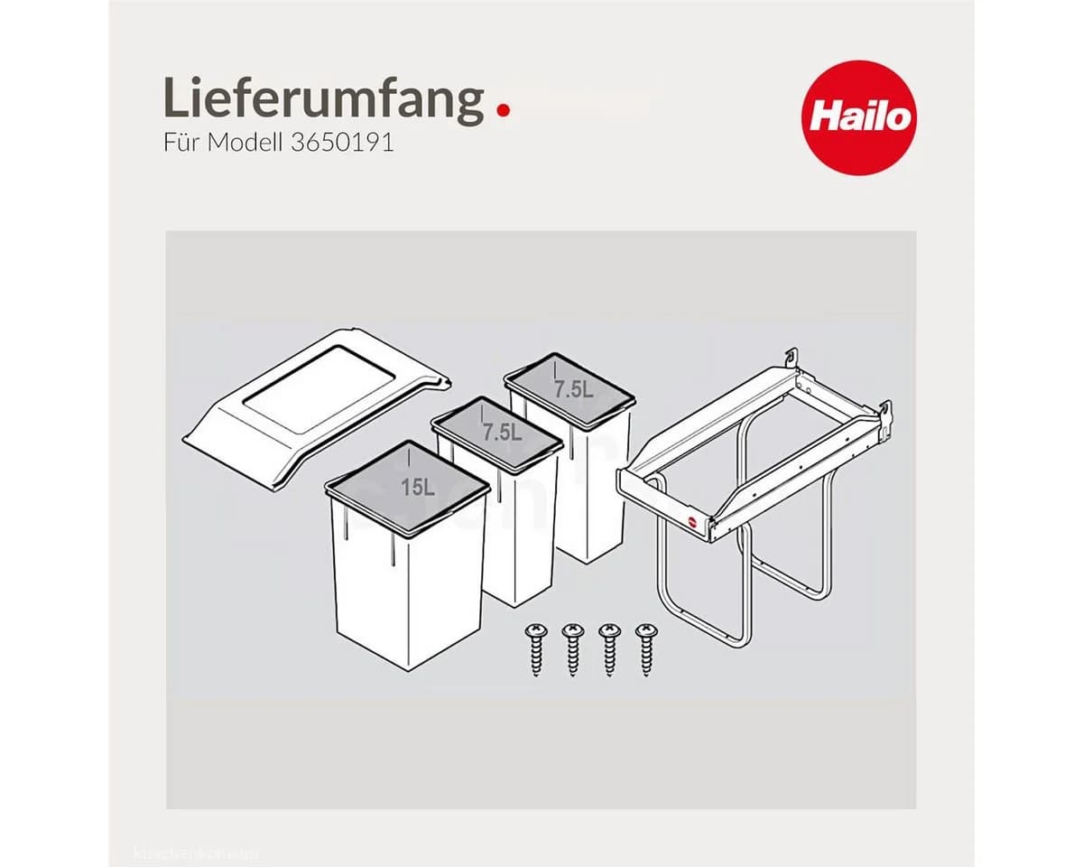 Hailo Einbaumülleimer Swing A Terzett Grau 30 Liter - Bild 4