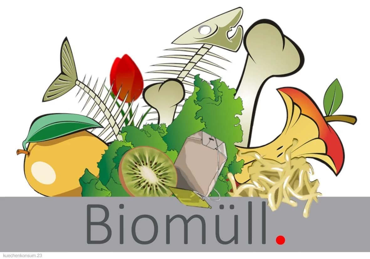 Hailo Biomülldeckel hellgrau mit Aufkleber für Inneneimer - Bild 3