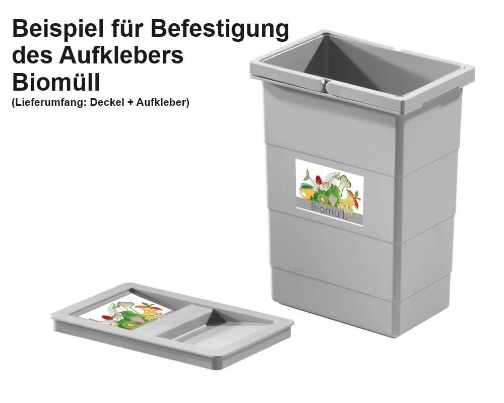 Hailo Biomülldeckel hellgrau mit Aufkleber für Inneneimer - Bild 5