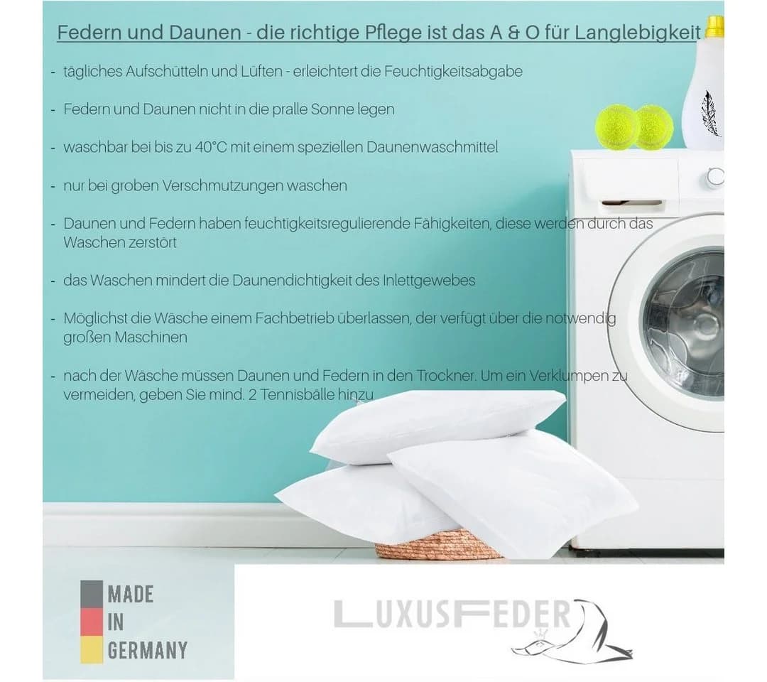 Luxusfeder Daunenkissen 40x60 cm Daunenfüllung Sofakissen